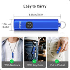Blukar Rechargeable EDC Flashlight, Mini Keychain Flash Light with 3 Lighting Modes, Memory Function, Waterproof, Compact and Portable Pocket Light for Everyday Carry, Emergency,Camping-Blue