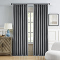 DUALIFE Full Blackout Pinch Pleated Curtains Dark Gray, Back Tab with Hooks, Thermal Insulated Track Curtains for Bedroom Living Room,50" W x 95" L, 2 Panels Charcoal Grey