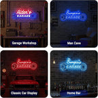 Garage Neon Sign for Mens Wall Decor, Custom LED Light Car signs for Auto Repair Shop Man Cave Workshop Gift for Father Dad Husband, Personalized Gifts for Cars Guy Mechanic Shop Accessories