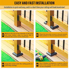 3.5"x3.5"（Actual: 3.5"x3.5"） Deck Post Base Cover Decorative Post Base Trim Skirt Black Aluminum 8Pack