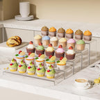 Large Acrylic Display Risers, 2 Set - 10 Pack Collectibles Display Shelf, Acrylic Risers Display Stands for Show Figures, Cupcake, Perfume, Jewelry, Toys(12.4”L~12”L~11.6”L~11.2”L~10.8”L)