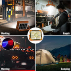 100W LED Solar Work Light, 466 LED 10000LM Magnetic Worklight with 5 Modes, 12000mAh Battary Rechargeable, IP66 Waterproof Portable Solar Outdoor Working Light for Emergency, Repair, Camping