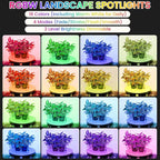 RGBW Christmas Spotlight Outdoor: 16 Color Changing Landscape Lighting with Remotes 120V Plug in Waterproof Holiday LED Spot Light for Yard Garden Tree Path House Décor, 2 Pack (RGB + Warm Light)