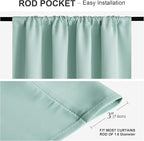 PONY DANCE Aqua Blue Small Window Curtains for Kitchen Over Sink 24 inch Length, Black Out Camper Curtains for RV, Thermal Insulated Rod Pocket Short Drapes, W 29 x L 24 inches,2 Panels
