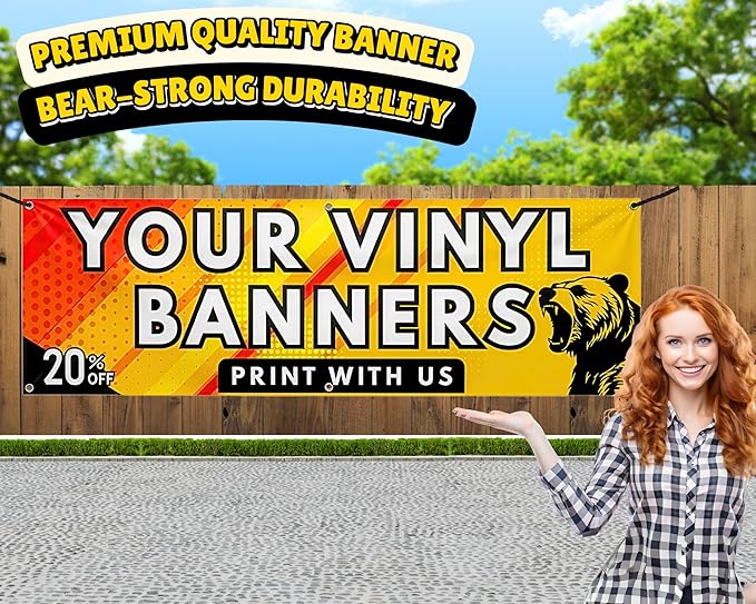 Custom Vinyl Banner - Print Image, Logo, Text Anything - Made in USA - | Personalized customizable | Full Color Design | Best Banners for Advertising, Event | Custom Banner For Indoor and Outdoor