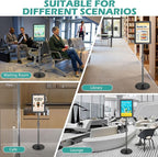 Sign Holder - 6 Packs Adjustable Standing Sign Stand Holder, Pedestal Floor Poster Stand 8.5x11 inch, Snap Frame for Vertical and Horizontal View, Sign Display Stand for Business Mall, Black