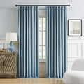 DUALIFE Light Dusty Blue Curtains 105 Inch Long 2 Panels Set Pinch Pleat Drapes for Living Room Dining Room Thermal Insulated Full Blackout Draperies with Hooks 50" W x 105" L