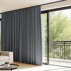 Room Divider Curtains Flexible Ceiling Tracks set Curtain track Ceiling Mount Blackout Curtain for Living Room Bedroom Ceiling Curtain Rod Privacy Dividers Panels W100 x H120 Grey Drape & Black rail