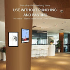 Magnetic Sign Holder 8.5 x 11, Self Adhesive Display Picture Frames Wall Sign Holder with Strong Magnetic Border Document Holder for Door Fridge Window Glass Restaurant Office (Black, 6 Pack)