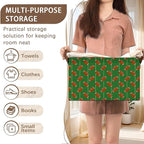 Football Storage Basket Large 17x11.5x10.5 Inches - Collapsible Sports Organizer Bin with Handles for Game Room,Toys,Laundry - Foldable Decorative Hamper with Football Pattern - Single Pack