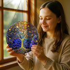 8-Inch Stained Glass Tree of Life Ornament, Stained Glass Window Hanging, Window Hanging Decor Suncatcher – Housewarming, Christmas, Birthday | Gift for Family, Friend, Couple, Teacher | Holiday Decor