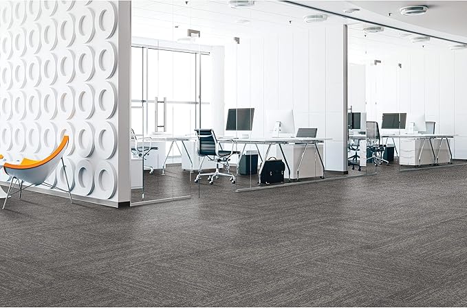 Mohawk Elite 24" x 24" Berber (Loop pile), 0.08" Pile Height, Carpet Tile, Nylon Fiber, Dappled Steel Color, (1 Tile)