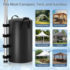 Canopy Water Weights Bag, 220 lb Canopy 4 Leg Weights Bag, Portable 25L Water Bag Windproof Fixed Water Tent Weights, for Outdoor Pop Up Tent, Canopies, Gazebo, Shelter, 4 Pack (25L Black)