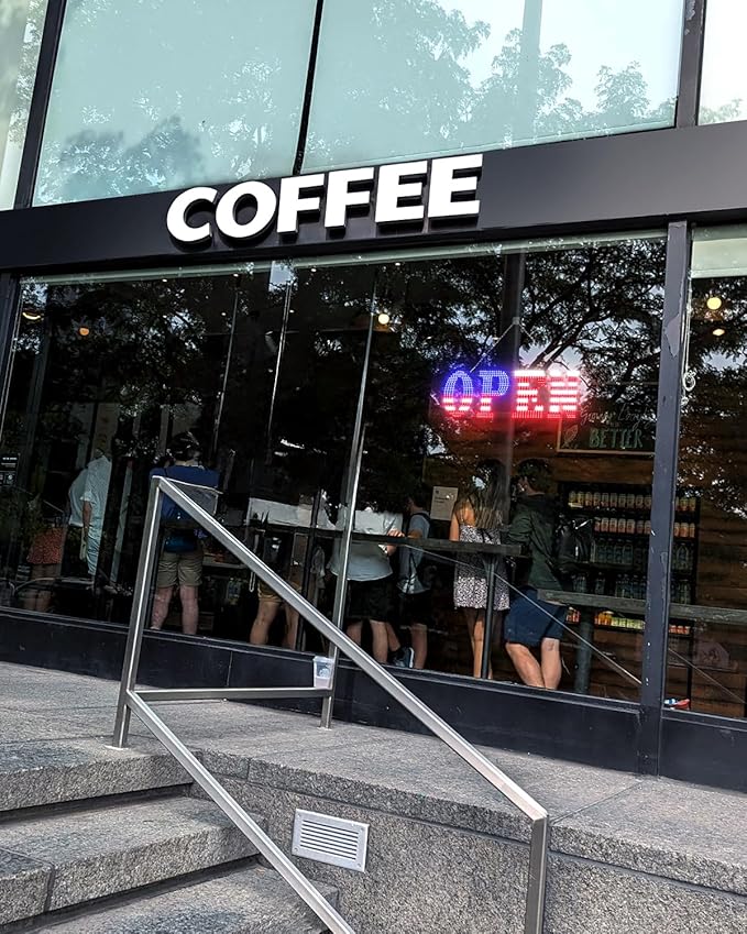 Open Sign for Business, 40"x14" Jumbo Open Sign with Timer and Remote Control, Dynamic Light Modes Led Signs for Storefront Window Bar Salon Cafes Retail Shops US Flag