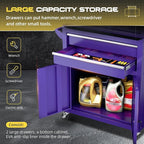 8-Drawer Rolling Tool Chest with Lock, Detachable Tool Cabinet Cart with Wheels, High-Capacity Mechanic Tool Organizer for Garage Workshop Warehouse Storage(Purple)