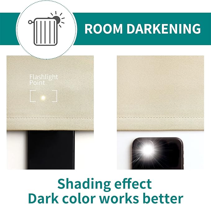 BGment Room Darkening Curtains for Bedroom - Grommet Thermal Insulated Window Treatments Light Blocking Curtains for Living Room, Set of 2 Panels, Each 55 x 69 Inch, Beige