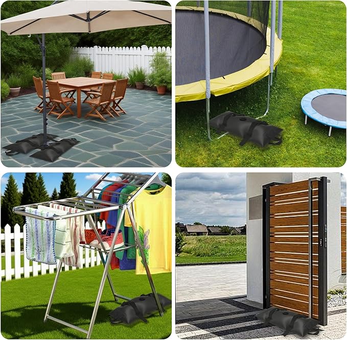Umbrella Base Water Weight Set of 2, Patio Fillable Water Bags for Weight, Heavy Duty Furniture Outdoor Weights to Hold Down Umbrella Stand Patio Garden Backyard Black (2-PCS)