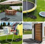Umbrella Base Water Weight Set of 2, Patio Fillable Water Bags for Weight, Heavy Duty Furniture Outdoor Weights to Hold Down Umbrella Stand Patio Garden Backyard Black (2-PCS)