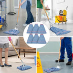 Matthew Cleaning 20oz Heavy Duty Mop Head Commercial Replacement for General and Floor Cleaning, Wet Industrial Blue Cotton Looped End String Head Refill (Pack of 6) Blue