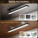 160LEDs Touch-Control Under Cabinet Lighting w/4000mAh Battery, Cordless Motion Sensor Under Counter Lights for Kitchen, Magnetic Rechargeable Closet Lights - 5Pack/Black, 2025 Fall