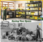 72.1" H Garage Shelving 2030LBS Garage Storage Shelves, 5 Tier Adjustable Metal Shelving, Storage Shelves for Storage, Basement, Warehouse, Pantry, Kitchen, 35.5" W x 15.7" D x 72.1" H, Black
