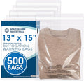 Spartan Industrial - 13" X 15" (500 Count) Self Seal Clear Poly Bags with Suffocation Warning for Packaging, Clothes - Permanent Adhesive