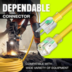 200ft Outdoor/Indoor Extension Cord 10/3 Gauge Ultra Heavy Duty 3 Prong SJTW, Waterproof, Flexible Cold-Resistant Long Power Cord,10A 125V 1250W, Yellow by LifeSupplyUSA