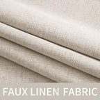 MIULEE 100% Blackout Linen Textured Curtains for Bedroom Solid Thermal Insulated Natural Grommet Room Darkening Curtains & Drapes Luxury Decor for Living Room Nursery 52 x 108 Inch (2 Panels)
