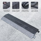Double 40" inch Rubber Drop Over Cable Cover, 2 Pack Prevent Tripping Floor Cord Protector, Interlocking Cable Cover, Drop Track Cable Ramp, for Home, Office, Store, Warehouse (Wide - 2Pack)