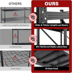7000LBS Heavy Duty Garage Shelving Units,79" Wide & Deep Storage Shelves,Black Metal Garage Shelves,Large Storage Rack,Steel Shelf,Industrial Shelving for Shop,Warehouse,Basement,79" W x 24" D x 79" H