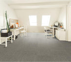 Mohawk Basics 24" x 24" Berber (Loop pile), 0.07" Pile Height, Carpet Tile, PET Fiber, Dime Color, (24 Tiles), (96 sqft/carton)