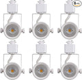 CLOUDY BAY 8W 4000K Cool White Dimmable LED Track Light Head,CRI90+ True Color Rendering Adjustable Tilt Angle Track Lighting Fixture,40° Angle for Accent Retail,White Finish,Halo Type- Pack of 6