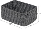 CubesLand Mixed Black Baskets Bins for Organizing,Small Woven Storage Baskets for Shelves,Cute Closet Cube Bins Set 2,Baby Nursery Cube Organizer Toys Basket Bin,Home Decor Organization Bins