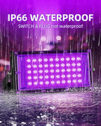 50W LED Black Lights IP66 Waterproof Black Light Outdoor with 5.9ft Plug+Switch,Flood Blacklight for Halloween Glow in The Dark Party Stage Light Neon Glow Birthday 1 Pack