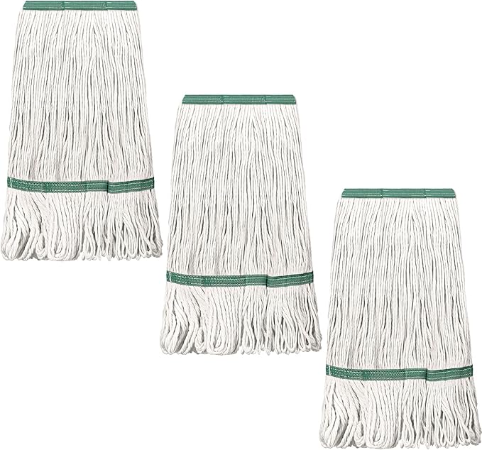 Eccliy 16 Pack Heavy Loop End Cotton String Mop Head Heavy Duty Mop Head Commercial Refills Replacement Bulk for Home Industrial Commercial Floor Cleaning