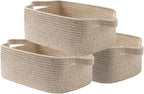 KALLAX Small Woven Basket, 14 x 10 x 5.6 Inches, Small Storage Baskets for Organizing, Gift Baskets Empty, Cute Rope Shelf Closet Storage Bins for Shelves, Dog Toy Basket, Mixed Brown
