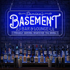 Custom Basement Neon Sign for Bar Lounge, Personalized LED Pub Light with Customizable Name Home Bar Man Cave Decor Gifts for Men Dad Husband Beer Lover(Multiple Sizes & Colors)