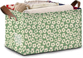 Vintage Groovy Flowers Storage Basket Large 17x11.5x10.5 Inche-Collapsible Fabric Organizer Bin with Handles for Living Room,Bedroom,Blankets-Decorative Hamper with 70s Retro Floral Design-Single Pack
