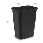 Amazon Basics Trash Can, Rectangular Commercial Office Wastebasket, 10 Gallon (Pack Of 2), Black