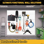 ELEAD 12-Piece Pegboard Hooks with Extension Straps, Heavy Duty Organizer Pegboard Accessories Fit for 1/4" Pegboard, Peg Board Tool Utility Hangers for Power Tool, Drill, Bag, Cord