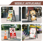 A Frame Sign 24x36 Inch Sandwich Board, Heavy Duty Double-Sided Folding Sidewalk Signboard, Slide-in Steel Metal Frame Sign Display Holder for Outdoor & Indoor Street Poster, Businesses, Advertising