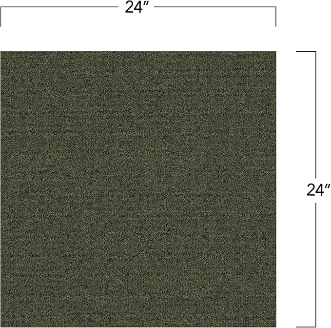 Mohawk Advance 24" x 24" Berber (Loop pile), 0.11" Pile Height, Carpet Tile, Nylon Fiber, Wooden Green Color, (24 Tiles), (96 sqft/carton)