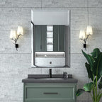 Mirrorons Beveled Mirror, Bathroom Mirrors for Wall 24" x 36", Frameless Rectangle Bathroom Mirror with Beveled Edge, Hangs Horizontally or Vertically, Upgraded Packing