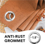 H.VERSAILTEX 100% Blackout Curtains for Bedroom Thermal Insulated Linen Textured Curtains Heat and Full Light Blocking Drapes Living Room Curtains 2 Panel Sets, Orange, 52x45 Inch