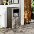 Outdoor Trash Can, Waterproof Resin Garbage Can Indoor and Outdoor Use, Durable & Weather-Resistant Commercial Garbage Can, Outside Trash Bin for Patio, Kitchen