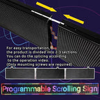 XSGD P10 Scrolling LED Sign WiFi Programmable LED Display, Outdoor IP65 Waterproof Digital Message Display Board, Customizable Neon Sign Open Signs for Business Advertising Store Restaurants 77"X14"