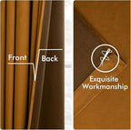 MIULEE Velvet Curtains 84 Inches Long 2 Panels Set for Bedroom, Pinch Pleat Back Tab Luxury Thermal Insulated Living Room Darkening Drapes Pleated Blackout Window Curtains with Hooks, Golden Brown