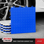 IncStores FlooringInc's Nitro 12"x12" Snap-Together Garage Flooring Tiles, Non-Slip Interlocking Plastic Floor Mat, Garage Organization & Storage, Coin Pattern, Graphite, 52 Tiles, 52 Sq/Ft