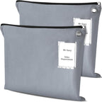 2 Pcs Interoffice Mailer Canvas Transit Sack Zipper Bag 18" x 14" Large Zipper Pouch with Grommet Interoffice Mail Bag (Gray)