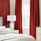MIULEE 100% Blackout Linen Curtains for Bedroom Thermal Insulated Red Grommet Room Darkening Curtains & Drapes Christmas Decor for Living Room Nursery 52 x 84 Inch (2 Panels)